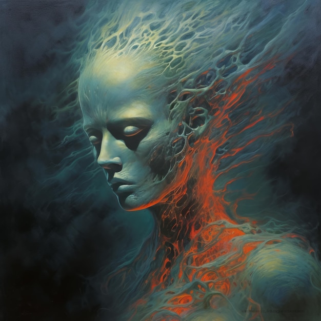 Sinuous Transcendence Een surrealistische rhapsody in pastel door Zdzislaw Beksinski