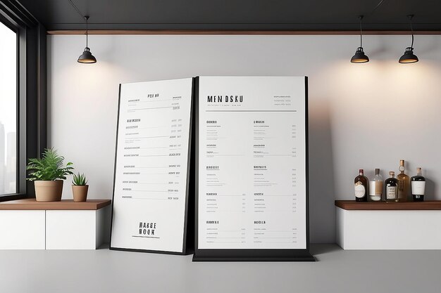 Sip Savor Bar Counter Menu Mockup