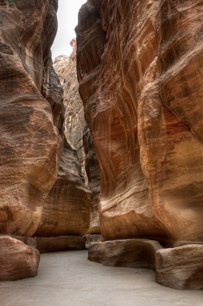 Siq canyon, petra, jordanië