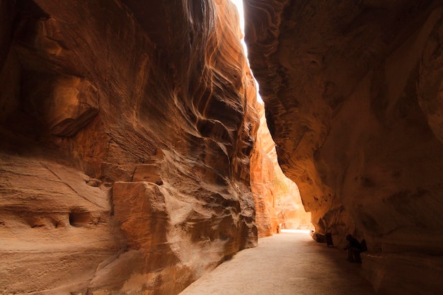 The Siq the narrow slotcanyon Petra Jordan