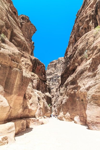 The Siq the narrow slotcanyon