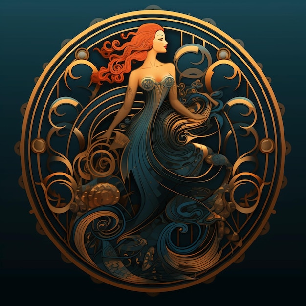 Siren art deco style