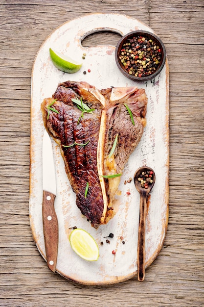 Sirloin steak on cutting board