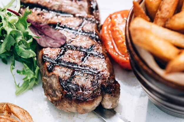 Sirloin Steak dininig in the pub