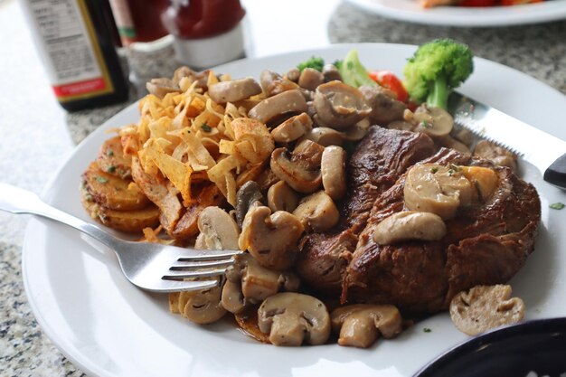 Sirloin steak and mushroom