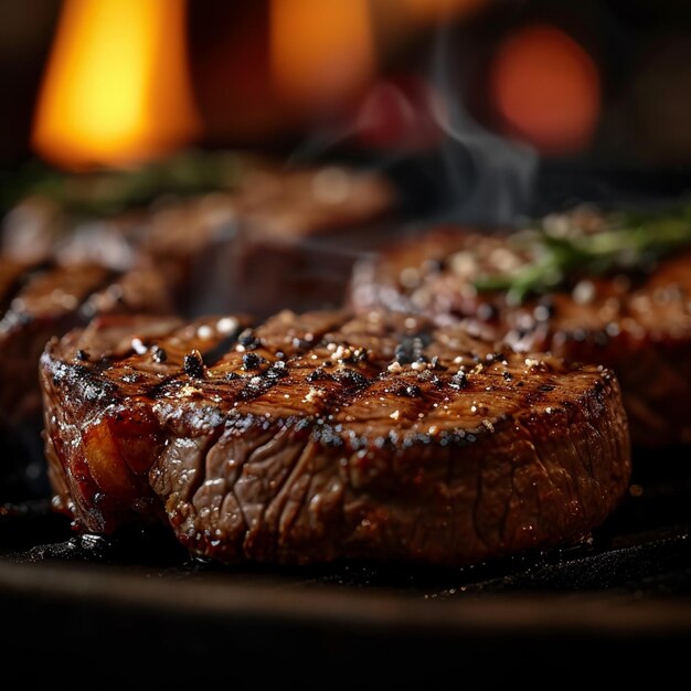 Sissend kalfsvlees BBQ-biefstuk vlezig genot gegrilde perfectie barbecue Voor postgrootte op sociale media