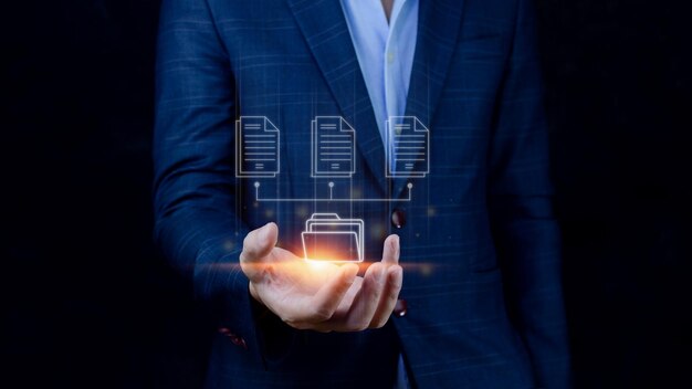 Sistema di gestione dei documenti DMS Database di documentazione online e automazione dei processi per gestire in modo efficiente i file, la conoscenza e la documentazione aziendale con ERP Tecnologia aziendale aziendale