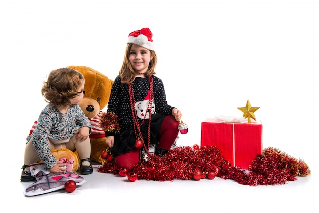 Sisters with Christmas elements