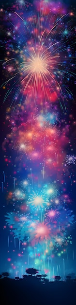 Site Background with Nighttime Firework Illustration