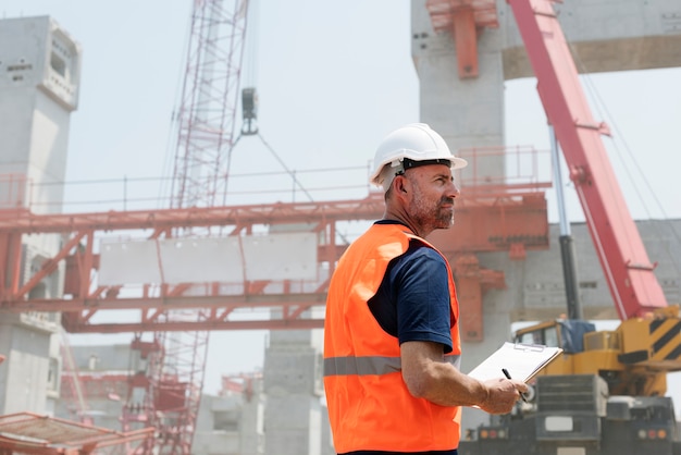 Site engineer on a construction site