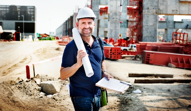 Site engineer on a construction site