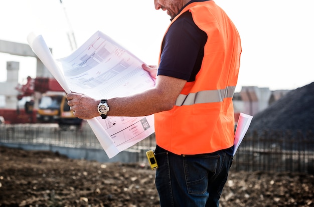 Site engineer on a construction site