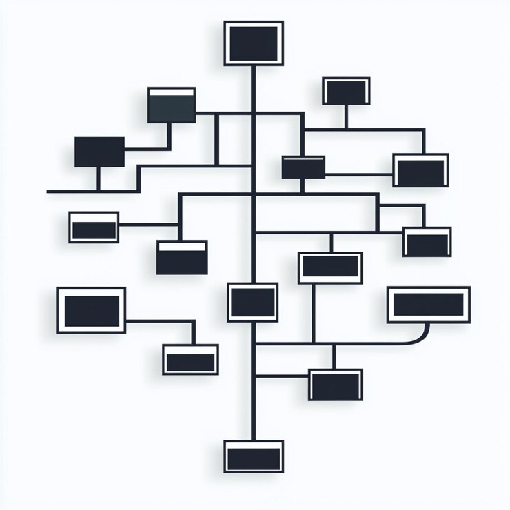 Photo site map showing the hierarchical structure of a website