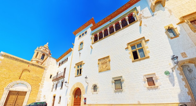 Sitges town hall and church parish of saint bartholomew and san