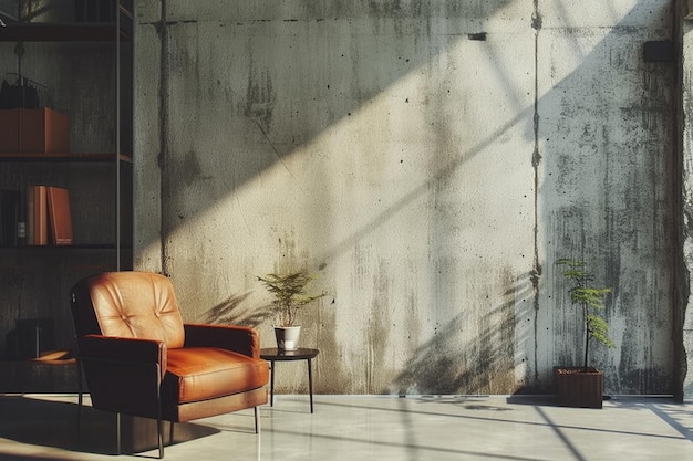 Photo sitting area in a loft at concrete wall