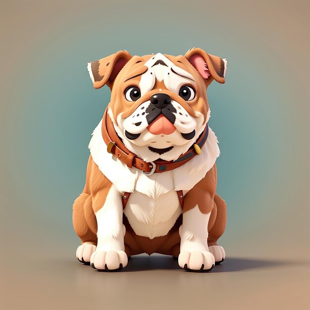 Sitting Bulldog cartoon illustratie