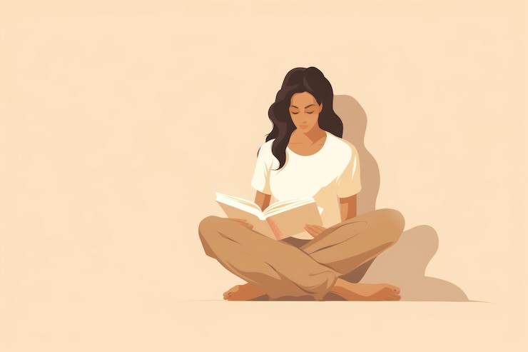Photo sitting reading adult women
