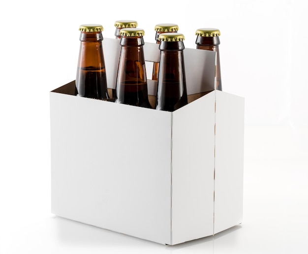 Six bottles of beer in cardboard carrier