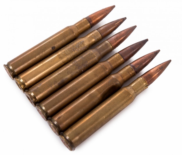 Six military cartridges