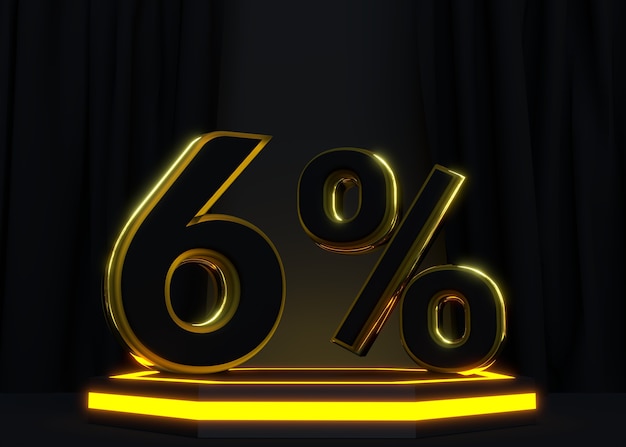 연단이 있는 6% 3d 렌더링