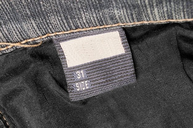 Size 31 clothing label