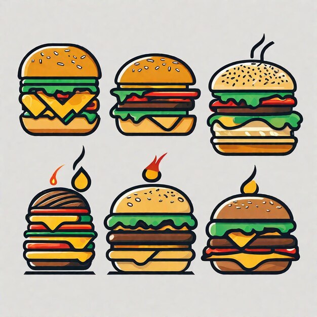Foto selezioni di hamburger frizzanti