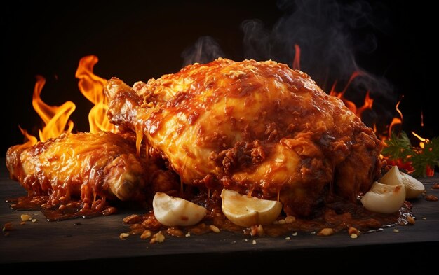 Sizzling Chicken Delights Baked Grilled and Fried Food Photography Generative By Ai