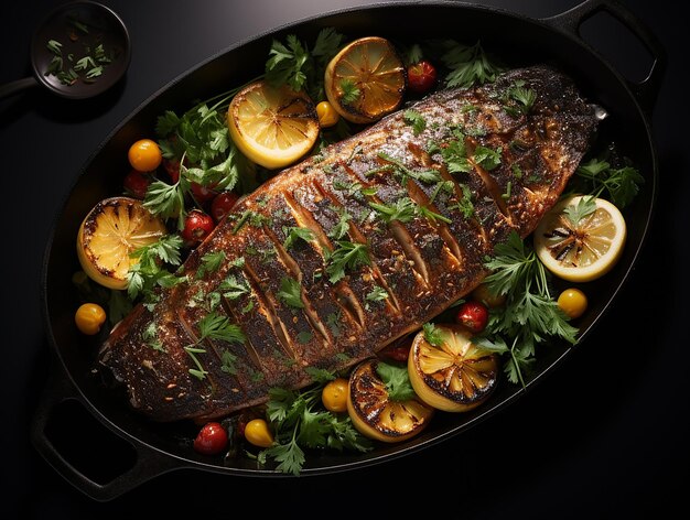 Sizzling Delight Grilled Spicy Fish Isolated on White Background