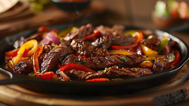 Sizzling Fajita Skillet With Beef and Vegetables