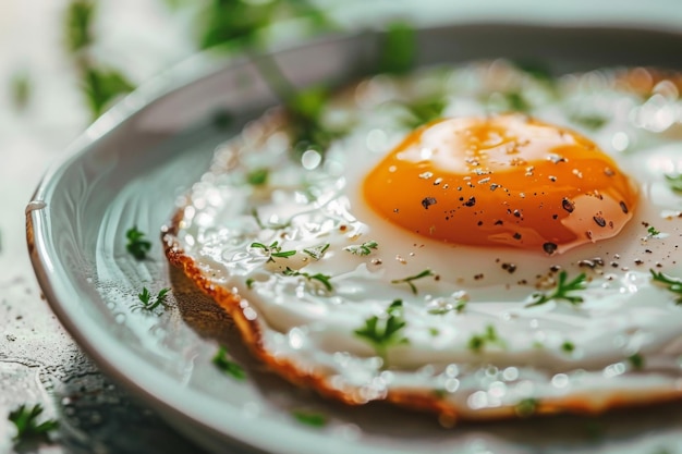 Photo sizzling hot fried egg a perfect breakfast delight ignite your morning with our fantasy sparks