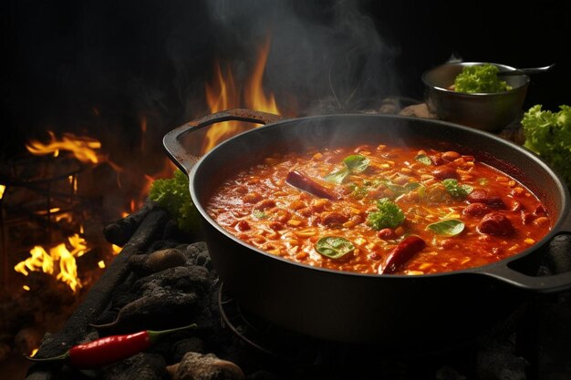 Sizzling Hot Pozole Pot Scene