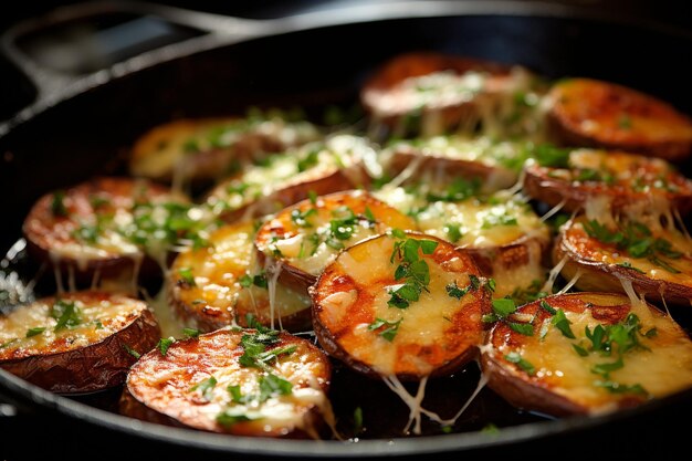 Sizzling Hot Roasted Garlic Parmesan Potatoes Ready to Eat