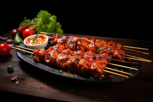 Sizzling Sensation CloseUp Delight of Vibrant Sate