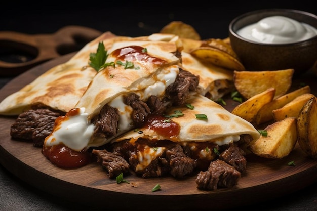 Sizzling Steak and Potato Quesadilla