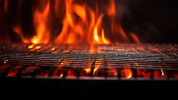 Sizzling Summer Grill Flames Dance Alone