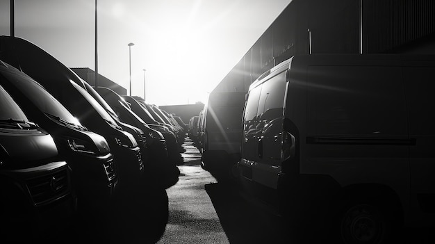 Sizzling Vans Bright Sun Silhouettes in Black and White