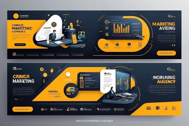 Foto sjabloon voor webbanners van digitale marketingbureaus en bedrijven