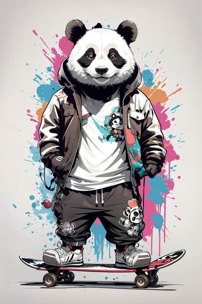 Skate panda character