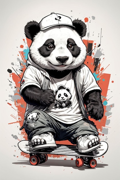 Персонаж скейт-панды