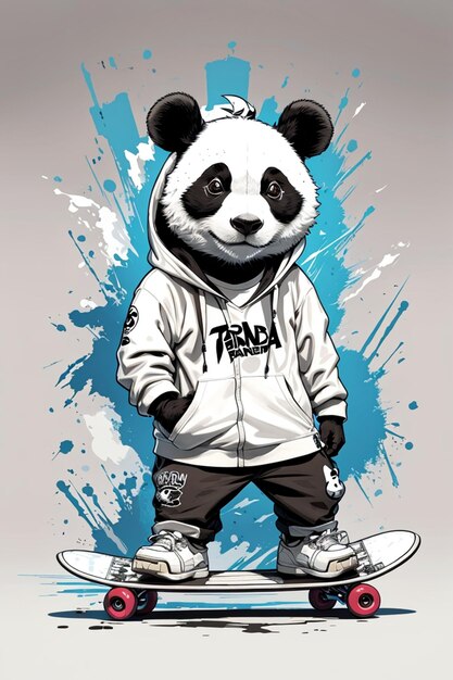 Skate panda personage