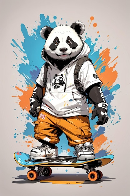 Skate panda personage