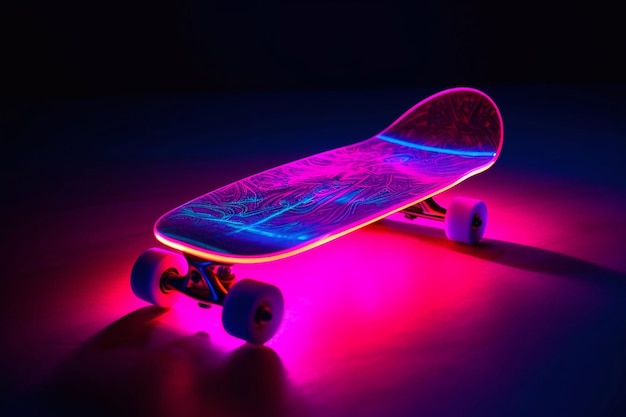 Skate with a neon effect