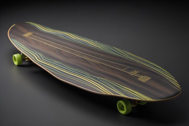 Photo skateboard on a gray background ai generative