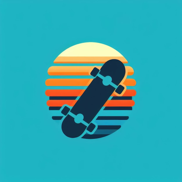 Foto skateboard logo sjabloon ontwerp kleurrijk