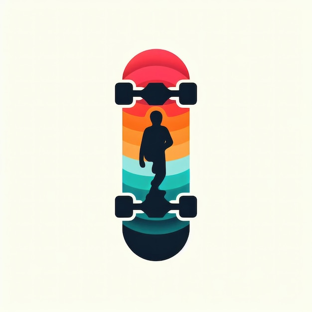 Skateboard logo sjabloon ontwerp kleurrijk