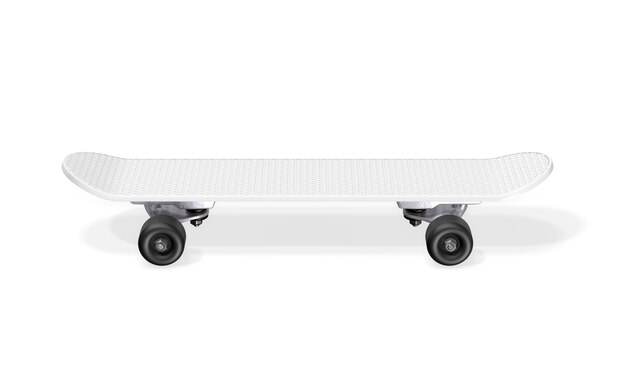 Skateboard op wit. 3D-weergave.