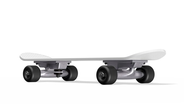 Skateboard op wit. 3D-weergave.
