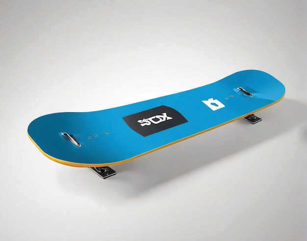 Photo a skateboard with a blue and yellow design