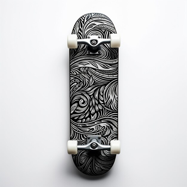 a skateboard with a design on the bottom