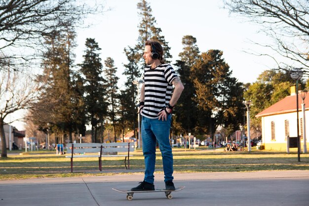 Foto skateboarder in beweging